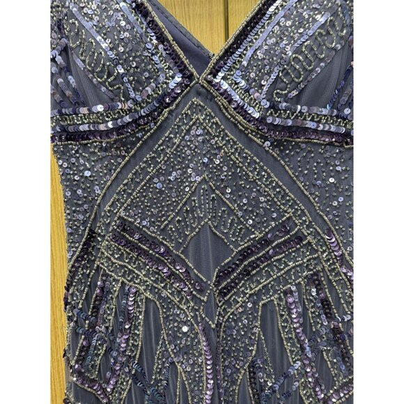 NWT Beaded Sequin Purple Formal Gown Size 12 By Patra - Stunning Dress For Speci - Picture 4 of 8